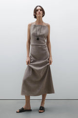 Linen-Blend Flowing Maxi Dress