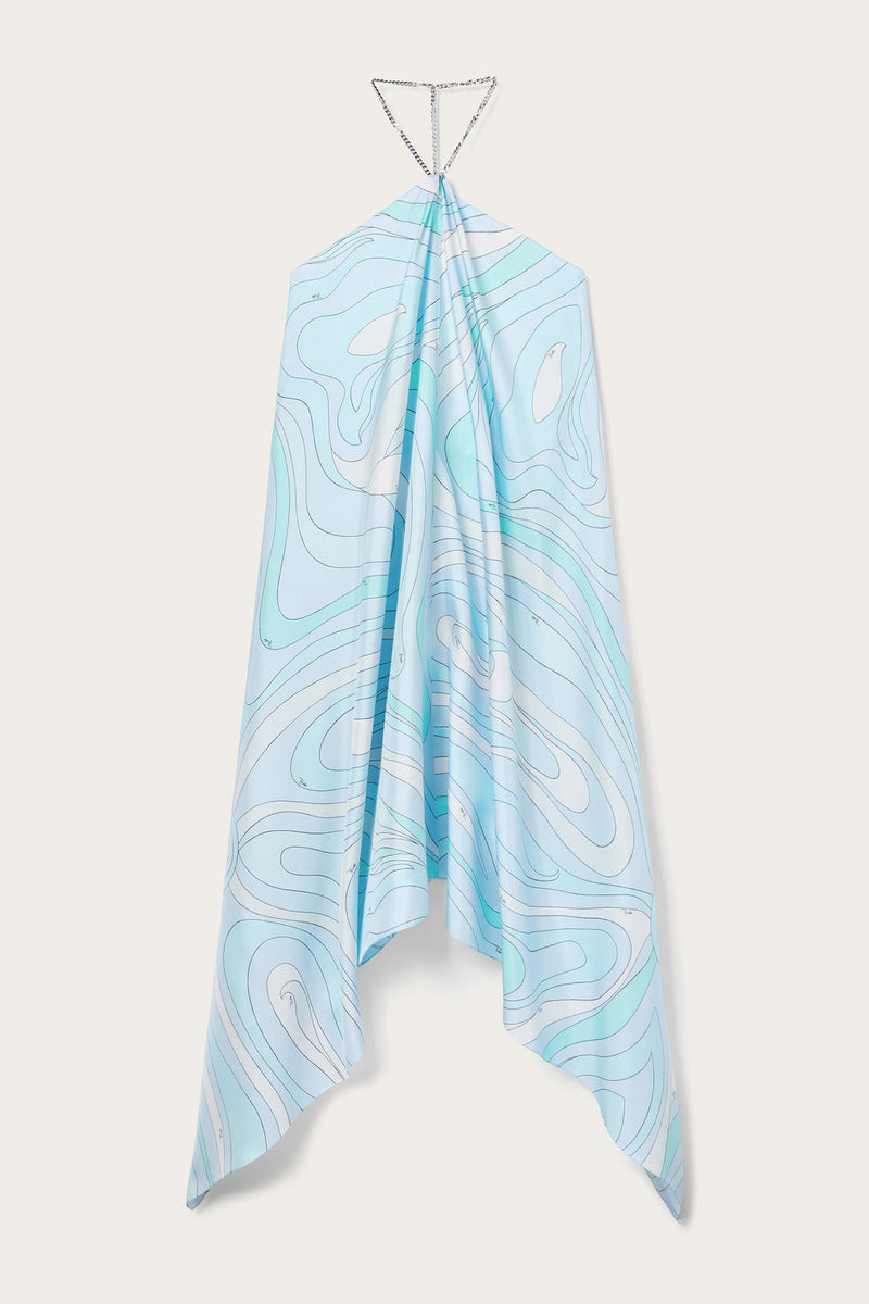 Iris Print Silk Dress