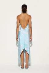 Iris Print Silk Dress