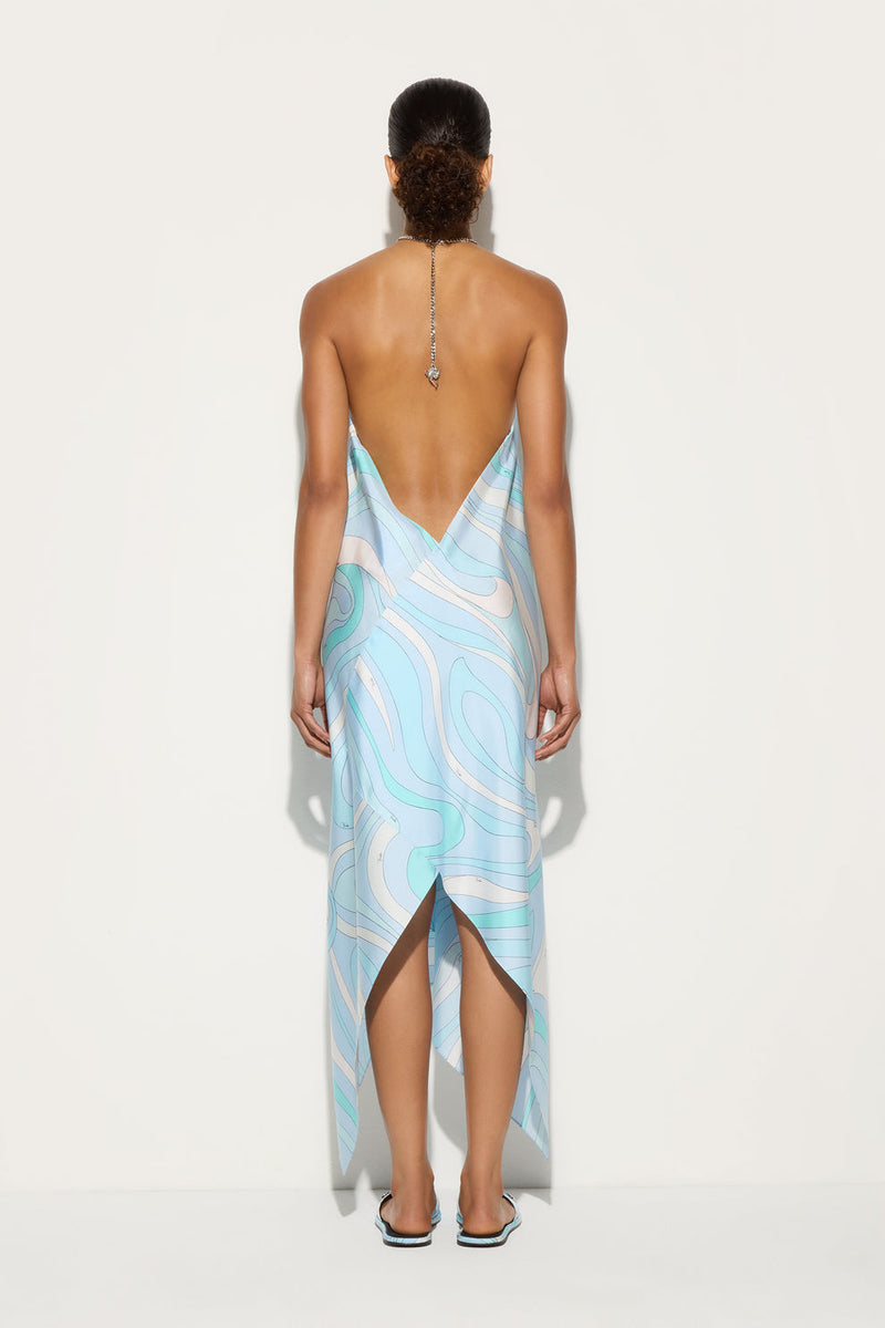 Iris Print Silk Dress